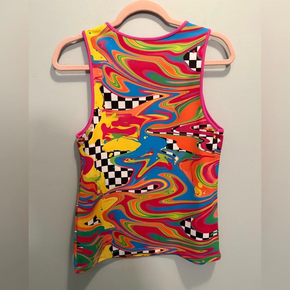 Peloton X Brittany Allen Women's Colorful Cut Out Tank Top Small - Picture 3 of 5